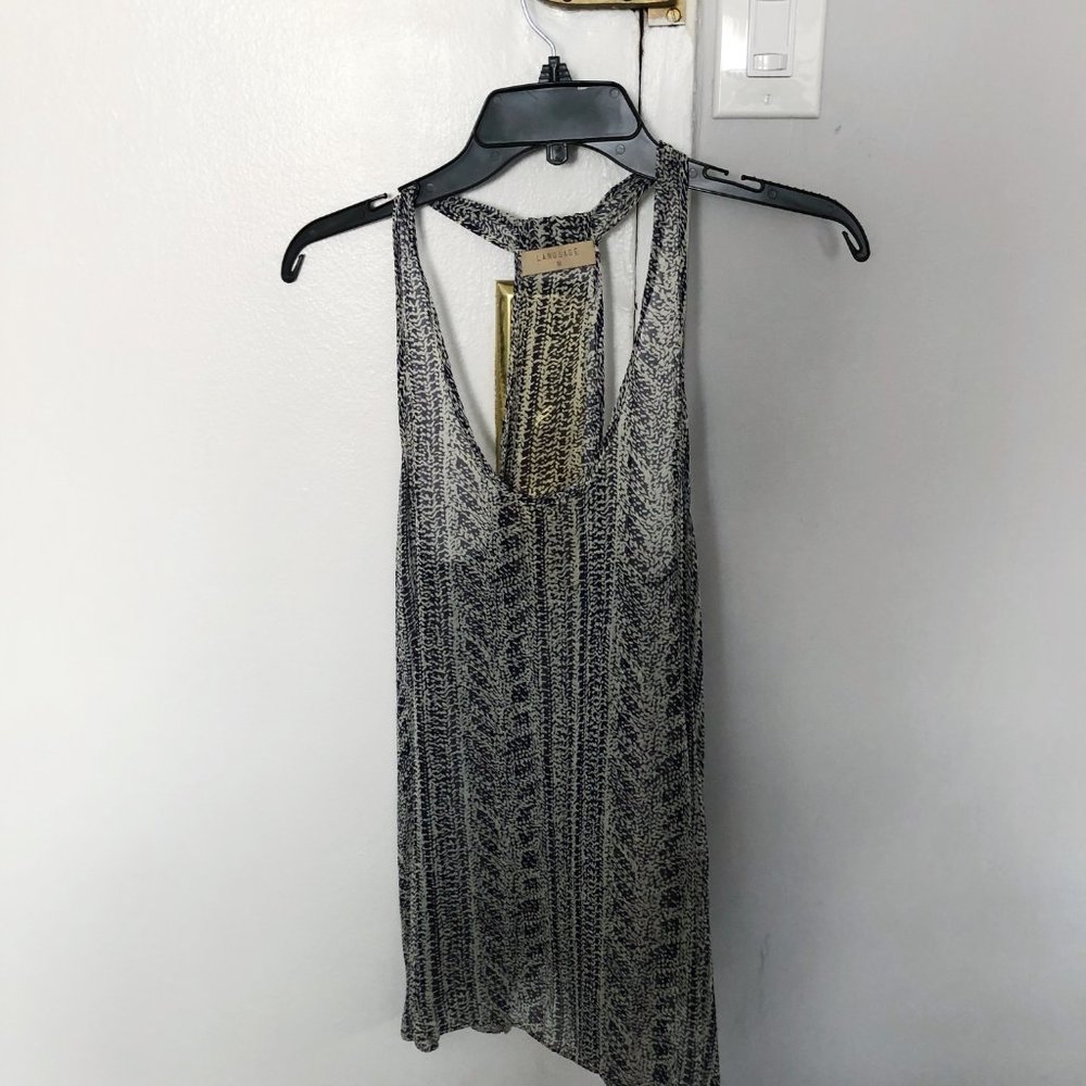 Silk long sleeveless tank